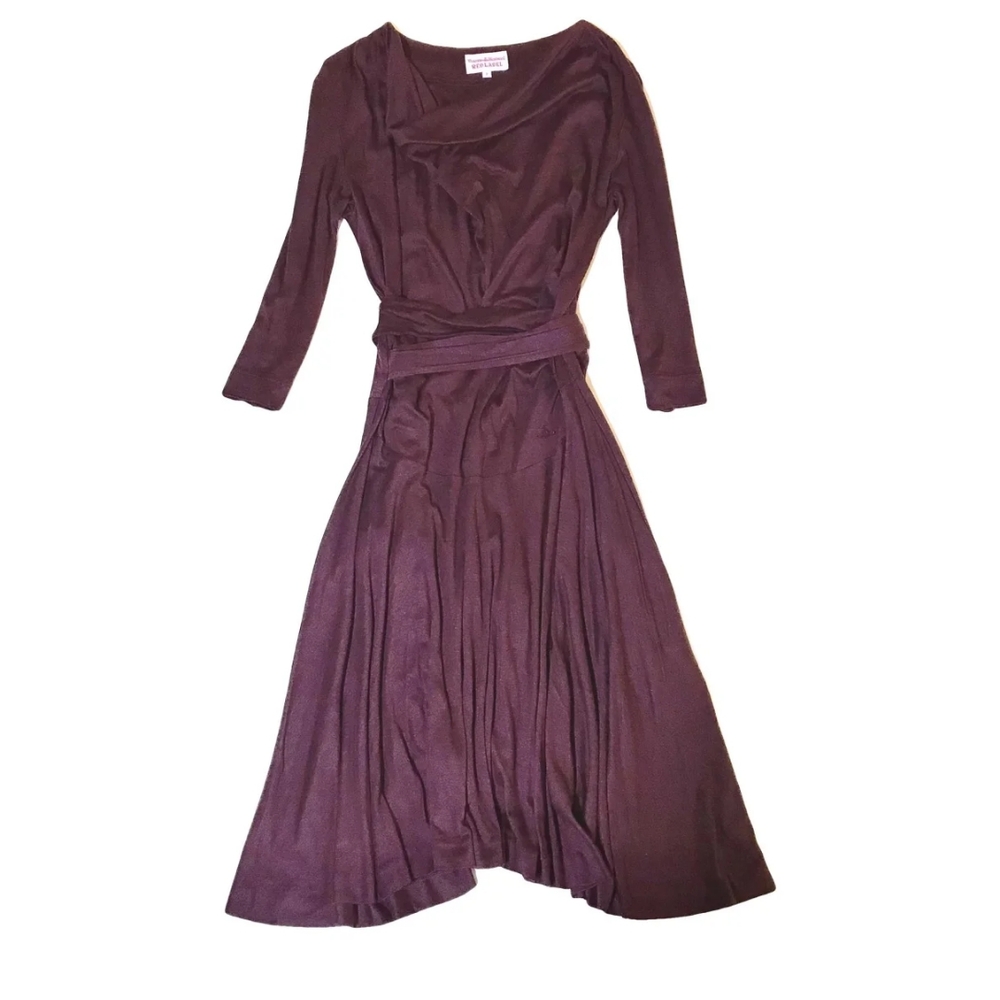 Vivienne Westwood Purple Ruched Cowl Neck Dress